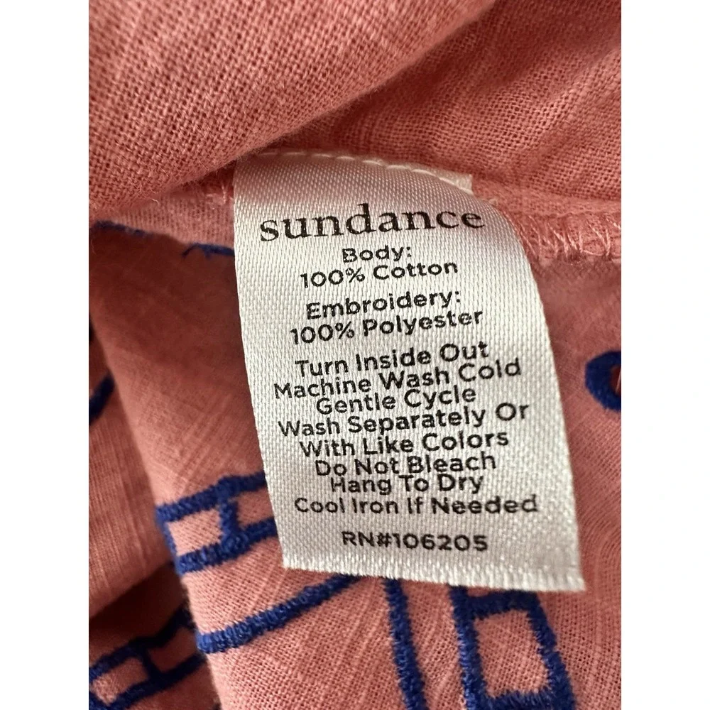 Sundance Blouse Women's Large Embroidered Romantic Boho Long Sleeve Top - Picture 5 of 9